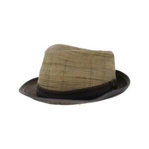 Scala Mens Two Tone Raffia Fedora Hat Size:XL